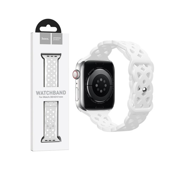 Hoco Silicone Hollow Bracelet for iWatch WA09 (38/40/41mm) White